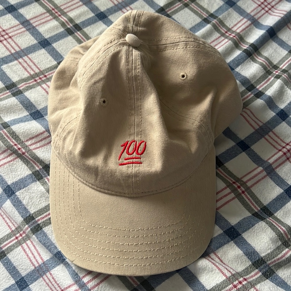 “100” Emoji Tan Hat
